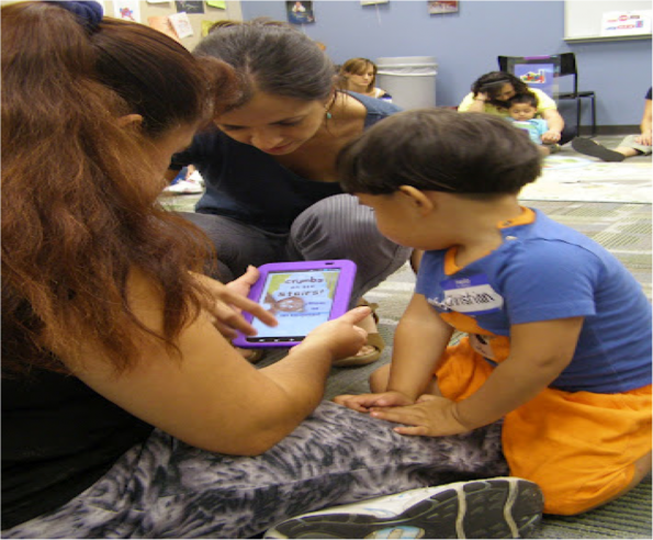 Children and parents learn, using Samsung Galaxy Tablets