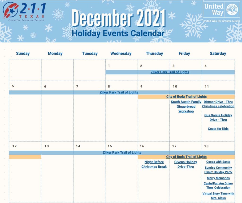 a graphic of a december 2021 calendar
