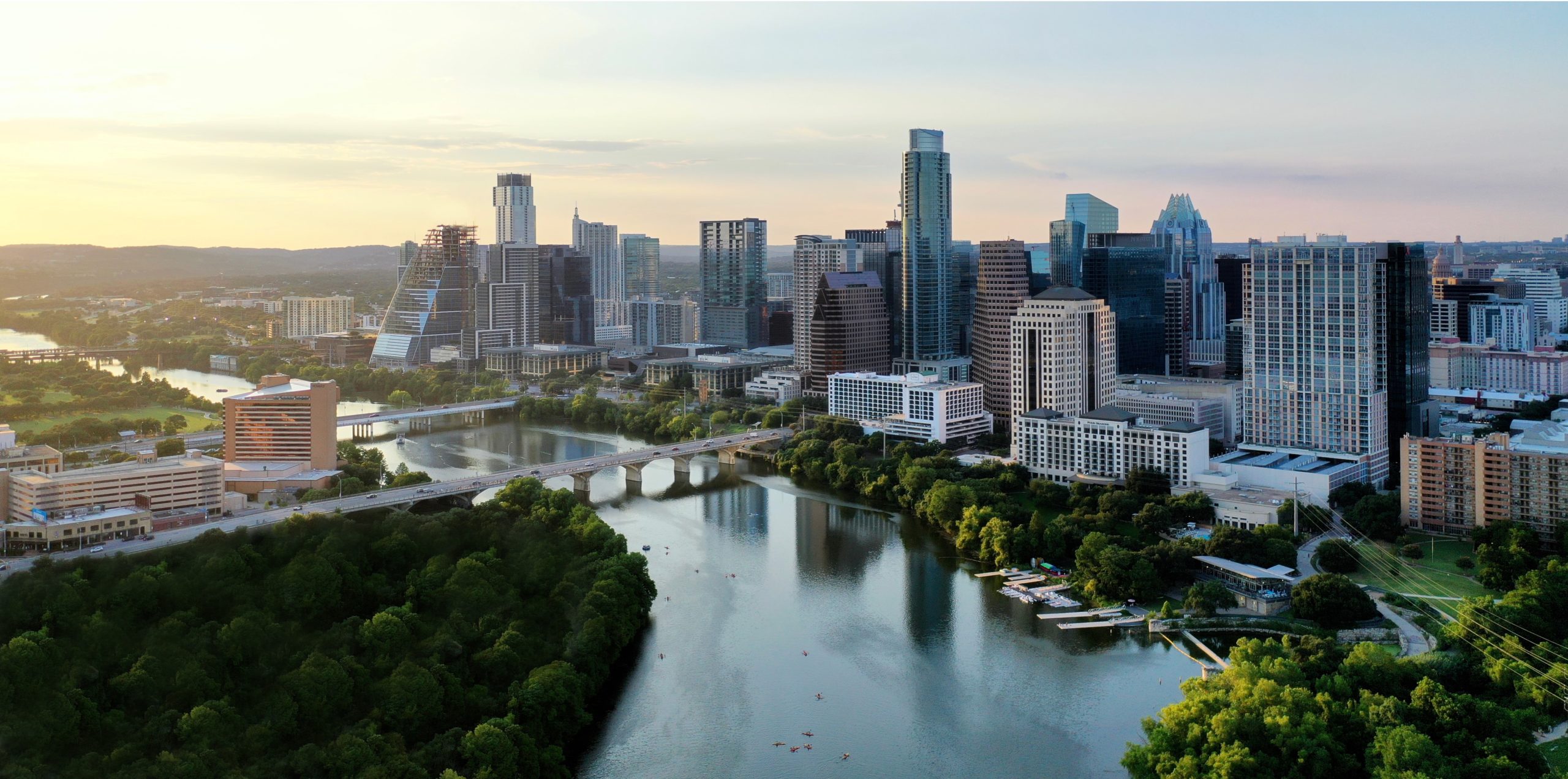 Model Community: a view of the austin skyline